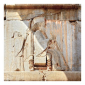 King Darius I. Bas relief, Persepolis, Iran Foto Afdruk (Voorkant)