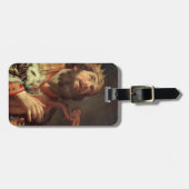 King David die de Harp speelt Bagagelabel (Voorkant horizontaal)