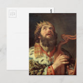King David die de Harp speelt Briefkaart (Voorkant / Achterkant)