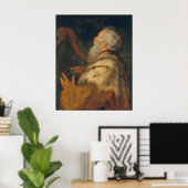 King David die de Harp speelt Poster (Thuiskantoor)
