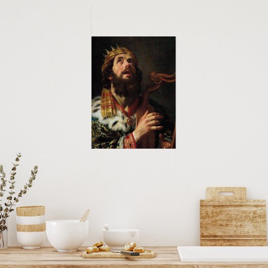 "King David die de Harp speelt" Poster (Keuken)