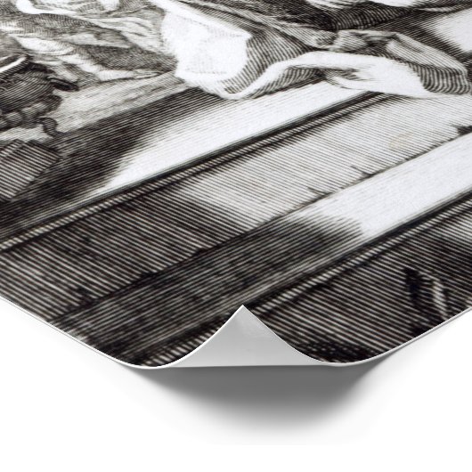 King David die de Lyre speelt Poster (Hoek)