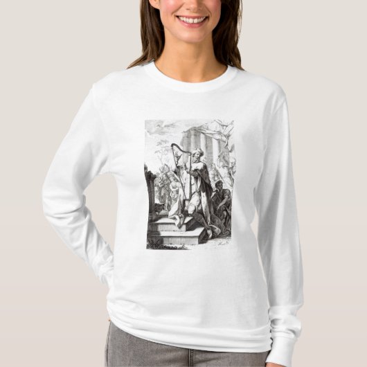 King David die de Lyre speelt T-shirt (Voorkant)