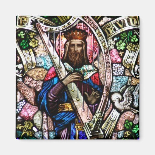 King David Glas in lood Art Magneet (Voorkant)