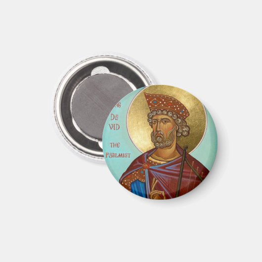King David the Psalmist Orthodox Icon magnet (Voorkant / Achterkant)