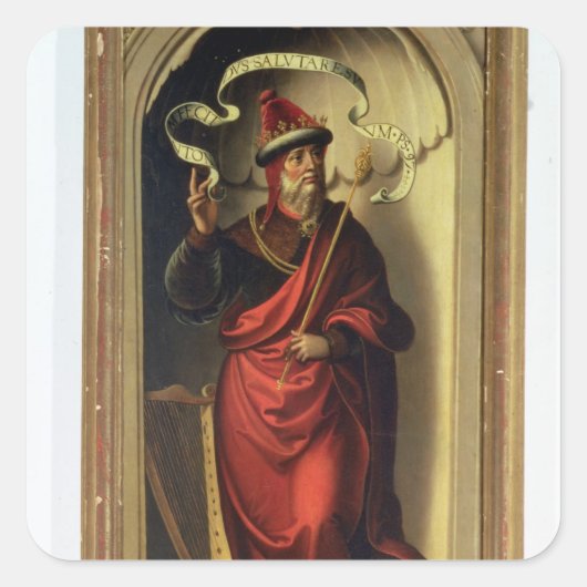 King David Vierkante Sticker (Voorkant)