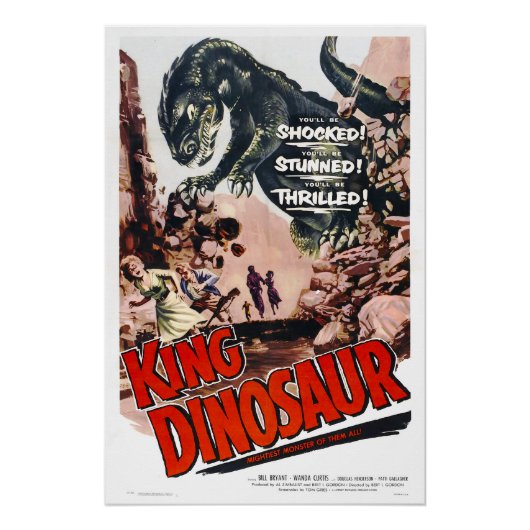 KING DINOSAIR Horror Monster Movie Poster  (Voorkant)