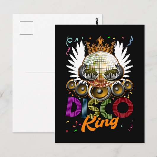 King Disco Funky Music Dancing Briefkaart (Voorkant / Achterkant)
