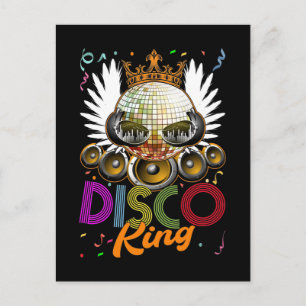 King Disco Funky Music Dancing Briefkaart