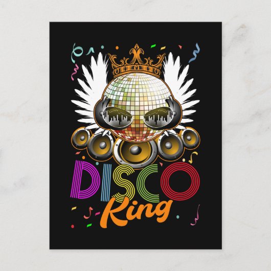 King Disco Funky Music Dancing Briefkaart (Voorkant)
