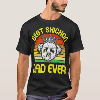 King Dog Best Shichon Dad Oog  Retro T-shirt