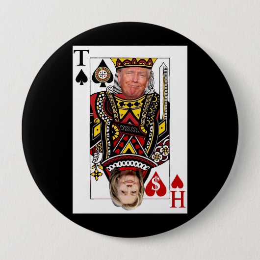 King Donald vs Queen Hillary Ronde Button 4,0 Cm (Voorkant)