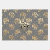 King Dragon en Gold Stars Papieren pakbladen Inpakpapier Vel (Voorkant)