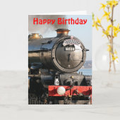 King Edward 1 Steam Engine Happy Birthday Kaart (Gele Bloem)