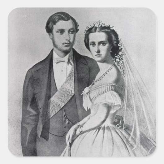 King Edward en Queen Alexandra Vierkante Sticker (Voorkant)