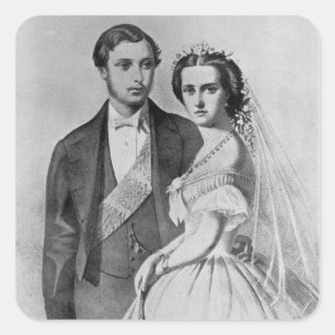 King Edward en Queen Alexandra Vierkante Sticker