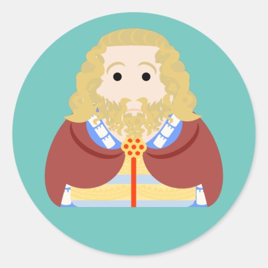 King Edward II of England Ronde Sticker (Voorkant)