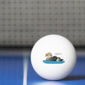 King eider bird cartoon illustration pingpongbal (Net)