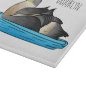 King eider bird cartoon illustration snijplank (Hoek)
