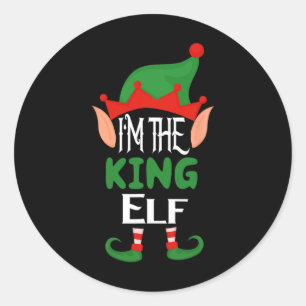 King Elf Costume Funny Matching Family Group Chris Ronde Sticker