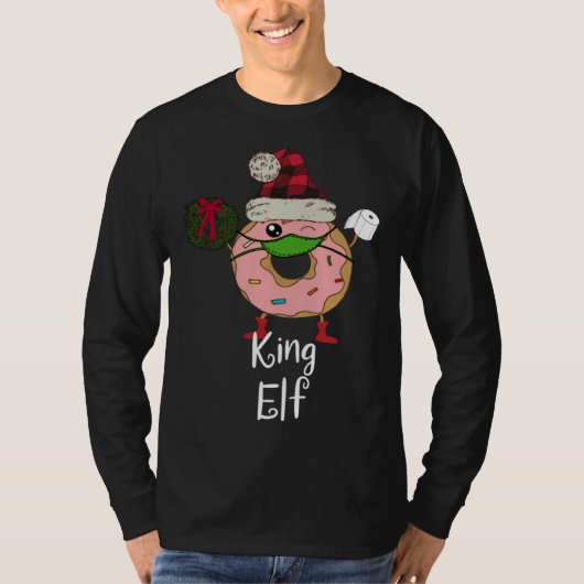 King Elf Quarantine Christmas Donut 2020 Meme Men T-shirt (Voorkant)