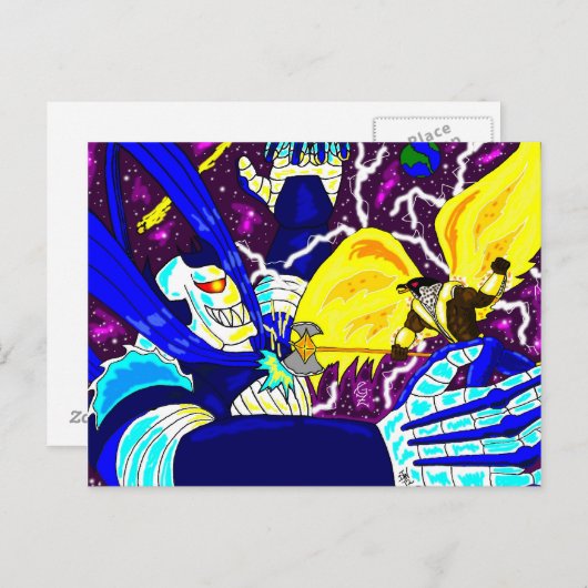 King Falcon vs Maniac briefkaart (Voorkant / Achterkant)