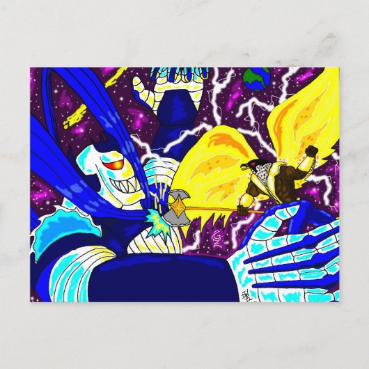 King Falcon vs Maniac briefkaart (Voorkant)