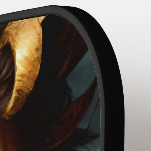 King Fighter Logo Black Pickleball Paddle Cover (Links Detail)