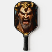 King Fighter Logo Zwarte Pickleball Paddle Hoes (Achterkant)