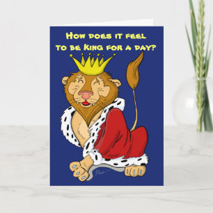King for a Day Lion Birthday Card Kaart