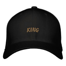KING Geborduurde Flexfit Wolhoed Stijlvol Zwart