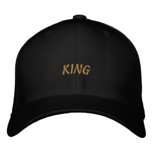 KING Geborduurde Flexfit Wolhoed Stijlvol Zwart Pet