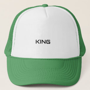 KING Gedrukte Stijlvolle Witte en Groene Klassieke Trucker Pet