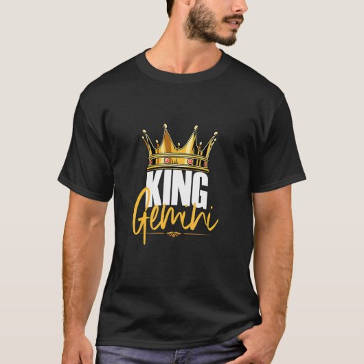 King Gemini Birthday Horoscope Zodiac Sign Astrolo T-shirt (Voorkant)