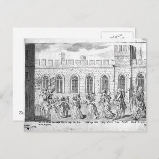 King George III en Queen Charlotte Briefkaart (Voorkant / Achterkant)