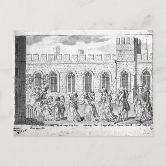 King George III en Queen Charlotte Briefkaart (Voorkant)