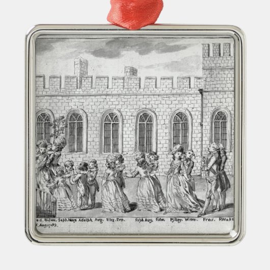 King George III en Queen Charlotte Metalen Ornament (Voorkant)
