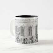 King George III en Queen Charlotte Tweekleurige Koffiemok (Voorkant links)