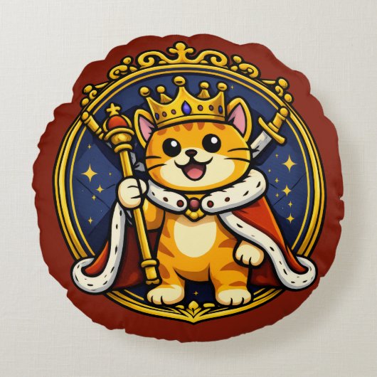 King George - Royal Whiskers Rond Kussen (Voorkant)