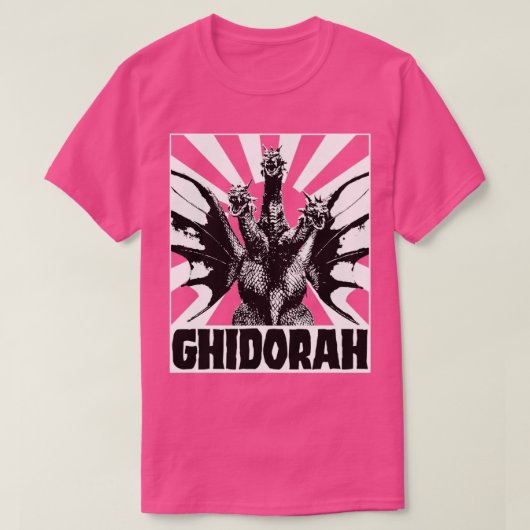 KING GHIDORAH Rijzende zon voor rode t - shirts (Design voorkant)