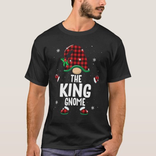 King Gnome Buffalo Plaid Matching Family Christmas T-shirt (Voorkant)