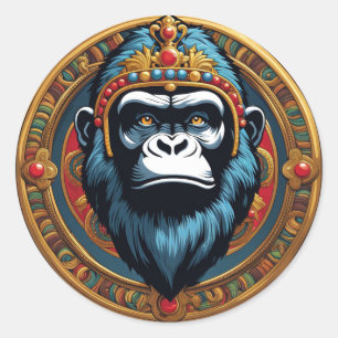 King Gorilla Ronde Sticker