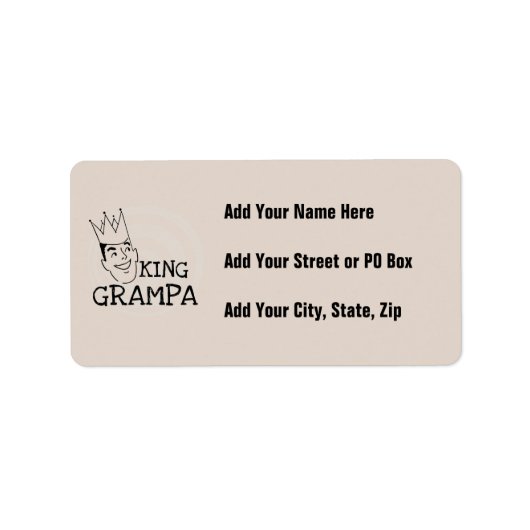 King Grampa T-shirts en geschenken Etiket (Voorkant)