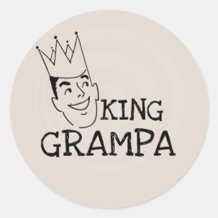 King Grampa T-shirts en geschenken Ronde Sticker