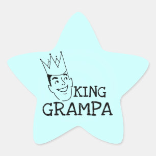 King Grampa T-shirts en geschenken Ster Sticker