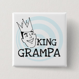 King Grampa T-shirts en geschenken Vierkante Button 5,1 Cm