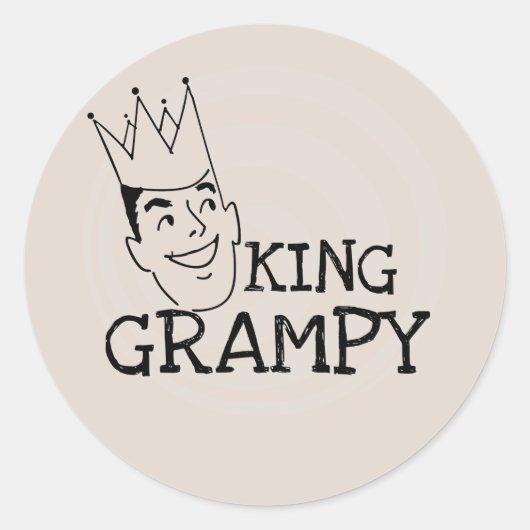 King Grampy Tshirts en geschenken Ronde Sticker (Voorkant)