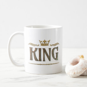 KING - Grand Medieval Royal Crown Lettering Koffiemok