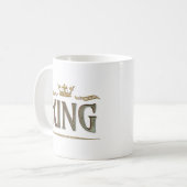KING - Grand Medieval Royal Crown Lettering Koffiemok (Voorkant links)