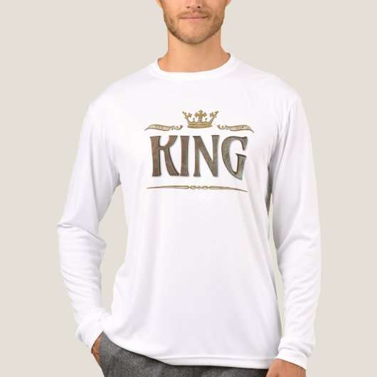 KING - Grand Medieval Royal Crown Lettering Tri-Blend Shirt (Voorkant volledig)